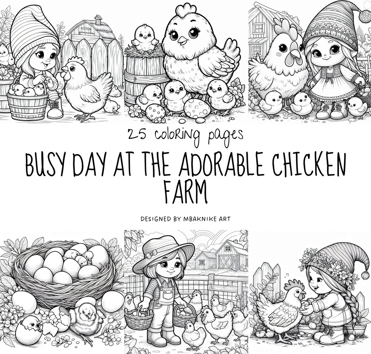 image for Busy day at the adorable chicken farm button
