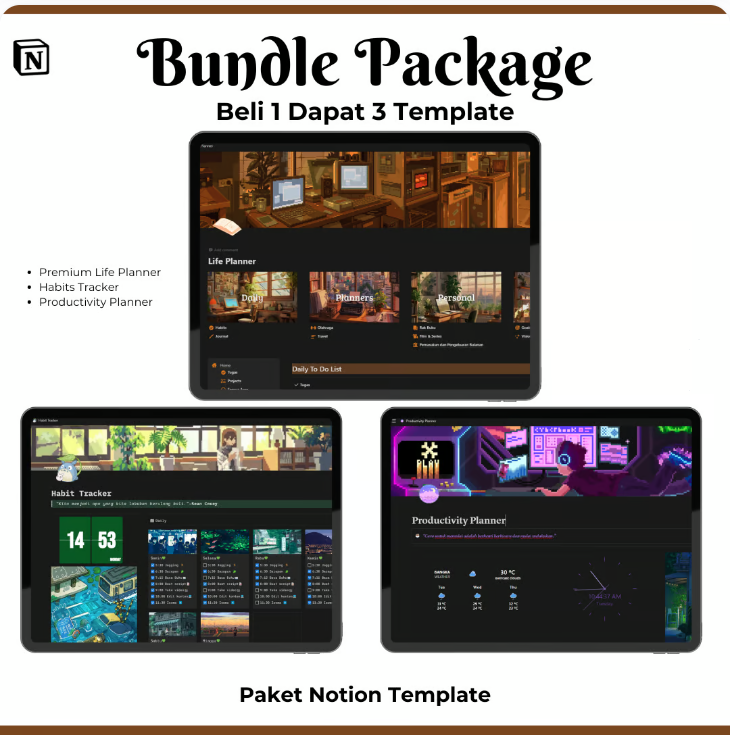 Image for Bundle Package Premium Template Notion