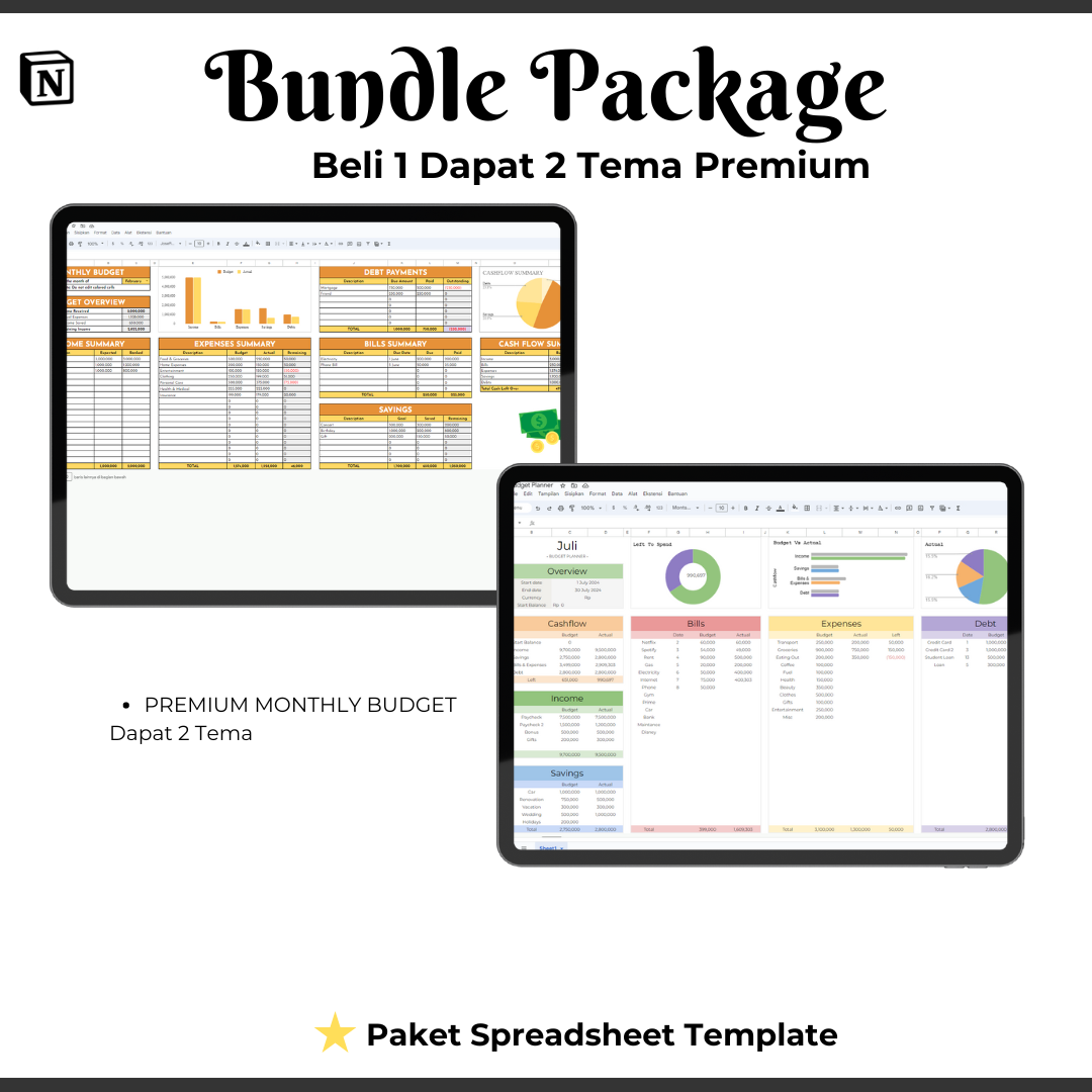 Image for Bundle Package PREMIUM BUDGET PLANNER 🪙✅