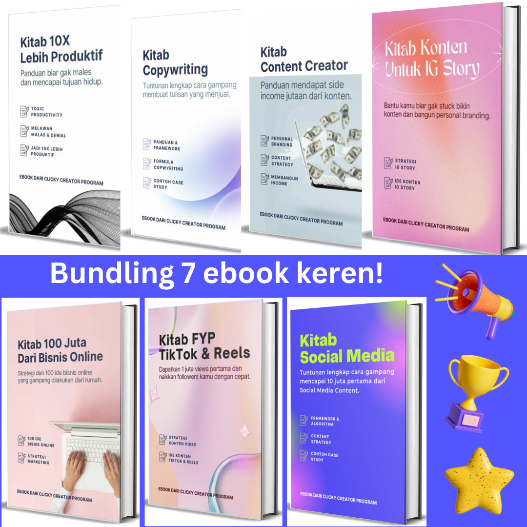 image for Bundling 7 Ebook Keren! + BONUS 1 free ebook! button