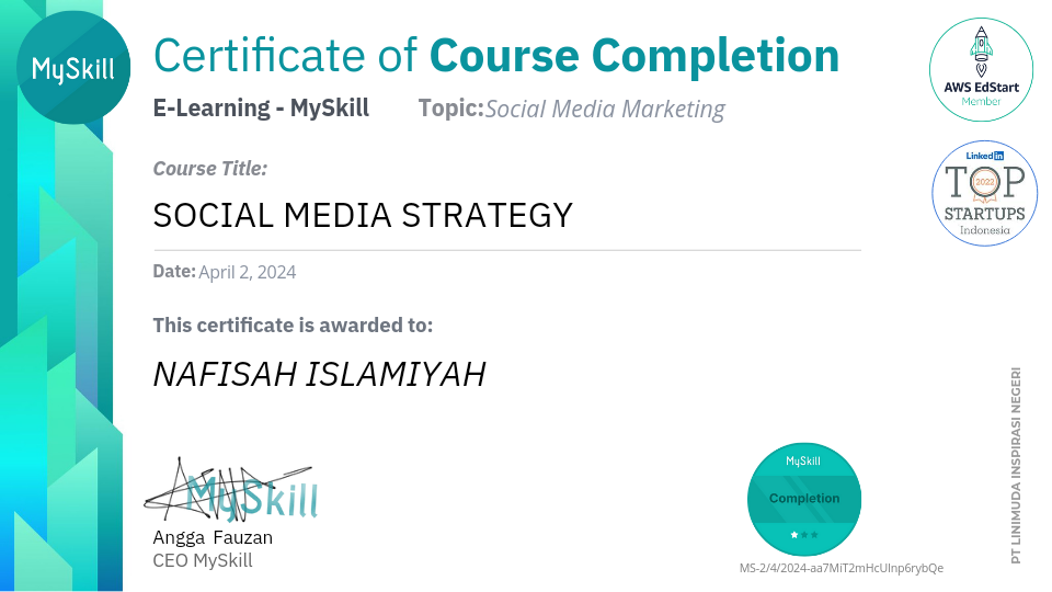 Image for Sertifikat  e-learning sosmed marketing