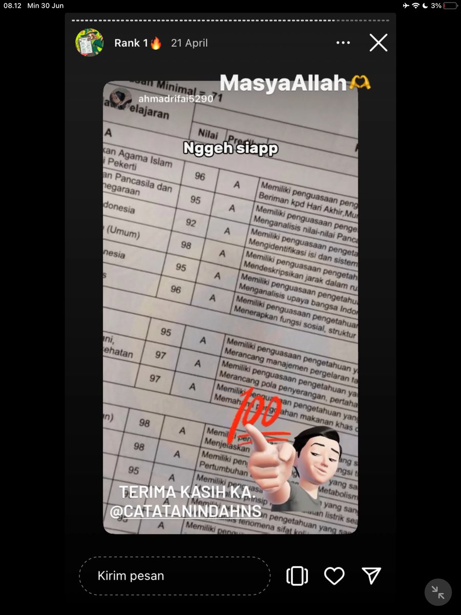 Image for FOTO KORBAN KECANDUAN BELAJAR PAKE "CATATAN INDAH" (GESER GAMBAR/CEK HIGHLIGHT IG CATATANINDAHNS BAGIAN "RANK 1"