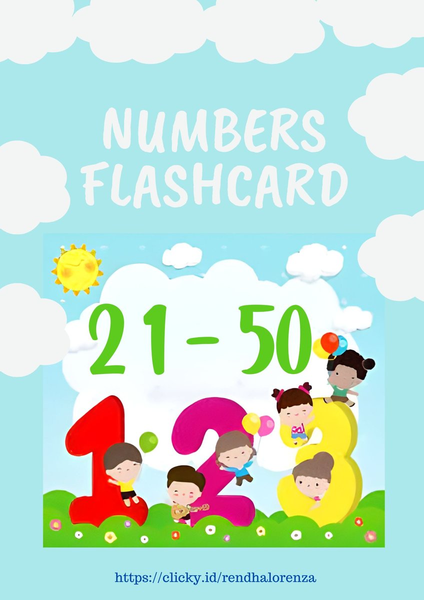 image for NUMBERS FLASHCARD 21 - 50 button