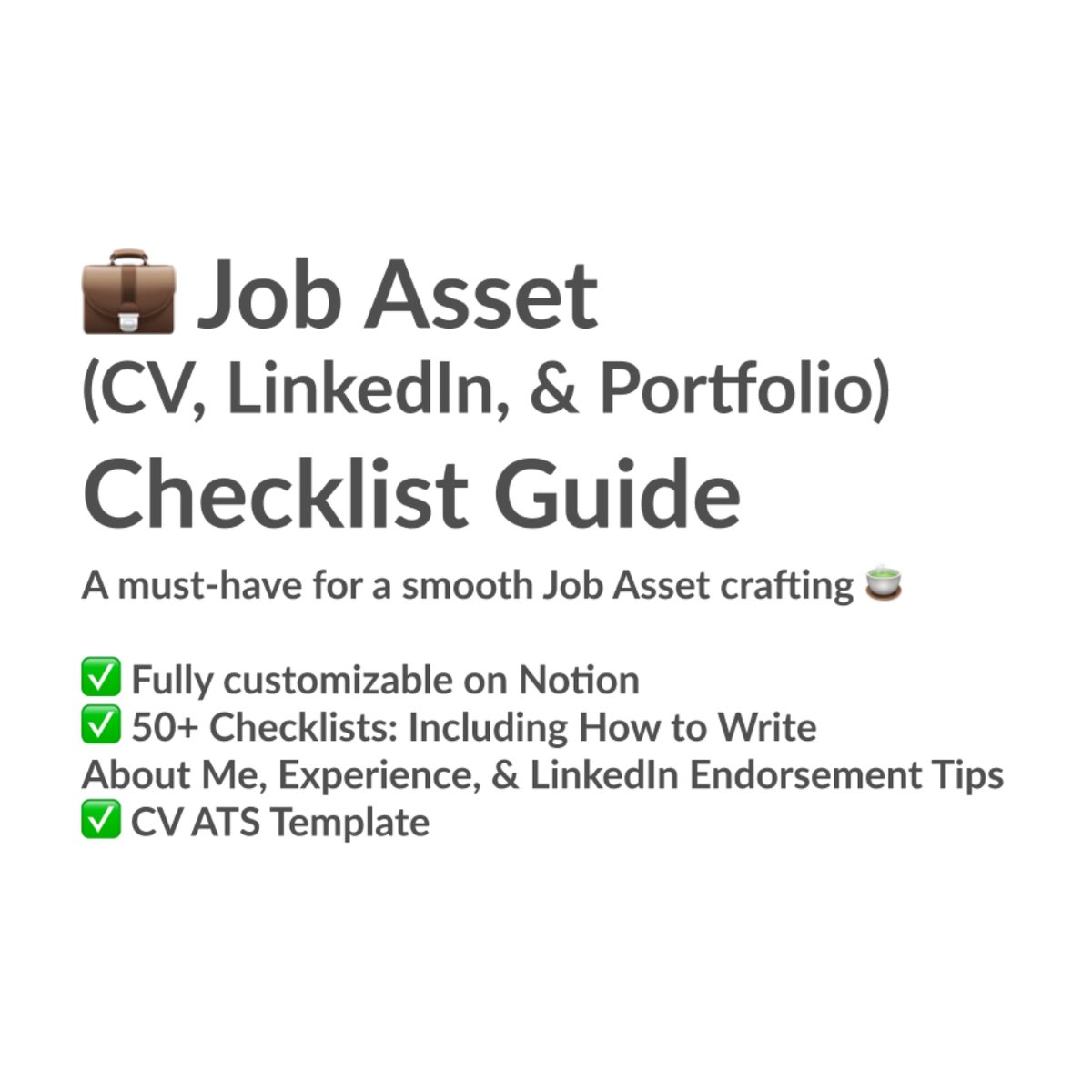 image for Job Asset (CV, LinkedIn, & Portfolio) Checklist Guide button