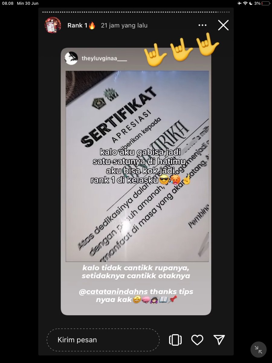 Image for FOTO KORBAN KECANDUAN BELAJAR PAKE "CATATAN INDAH" (GESER GAMBAR/CEK HIGHLIGHT IG CATATANINDAHNS BAGIAN "RANK 1"