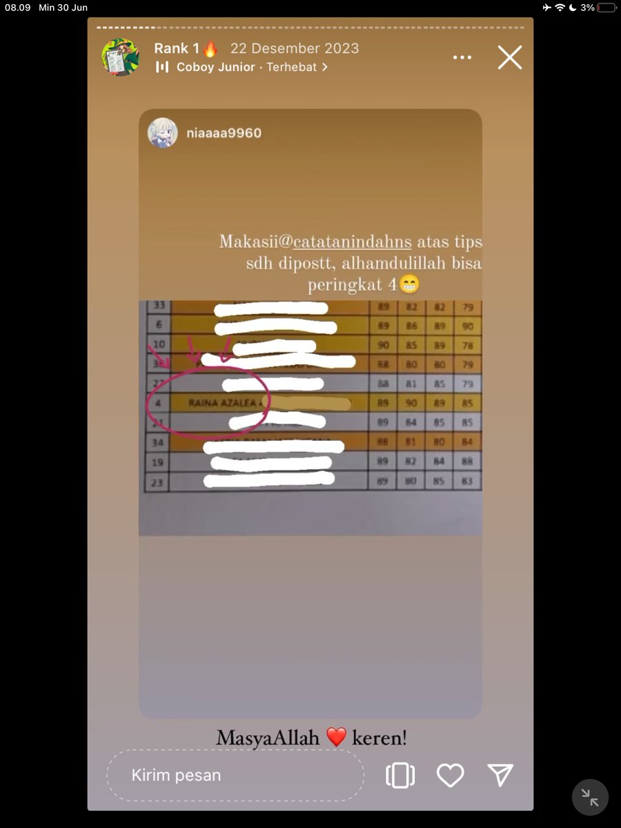 Image for FOTO KORBAN KECANDUAN BELAJAR PAKE "CATATAN INDAH" (GESER GAMBAR/CEK HIGHLIGHT IG CATATANINDAHNS BAGIAN "RANK 1"