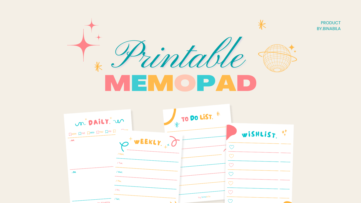 image for Printable Memopad button