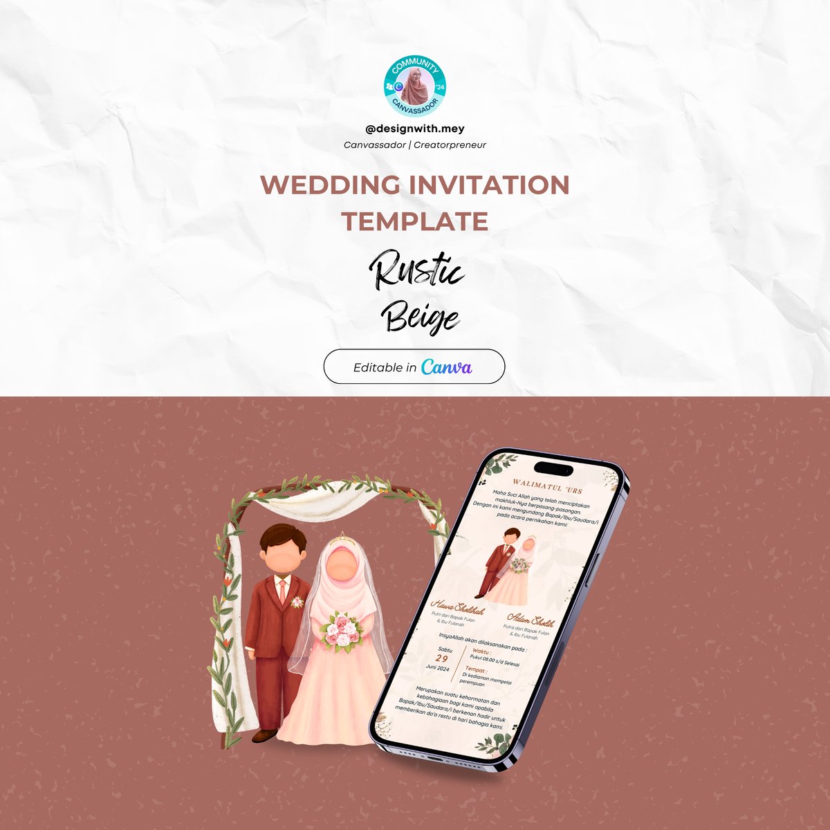 image for [Template] Undangan Pernikahan Digital Low Budget - Rustic Beige button