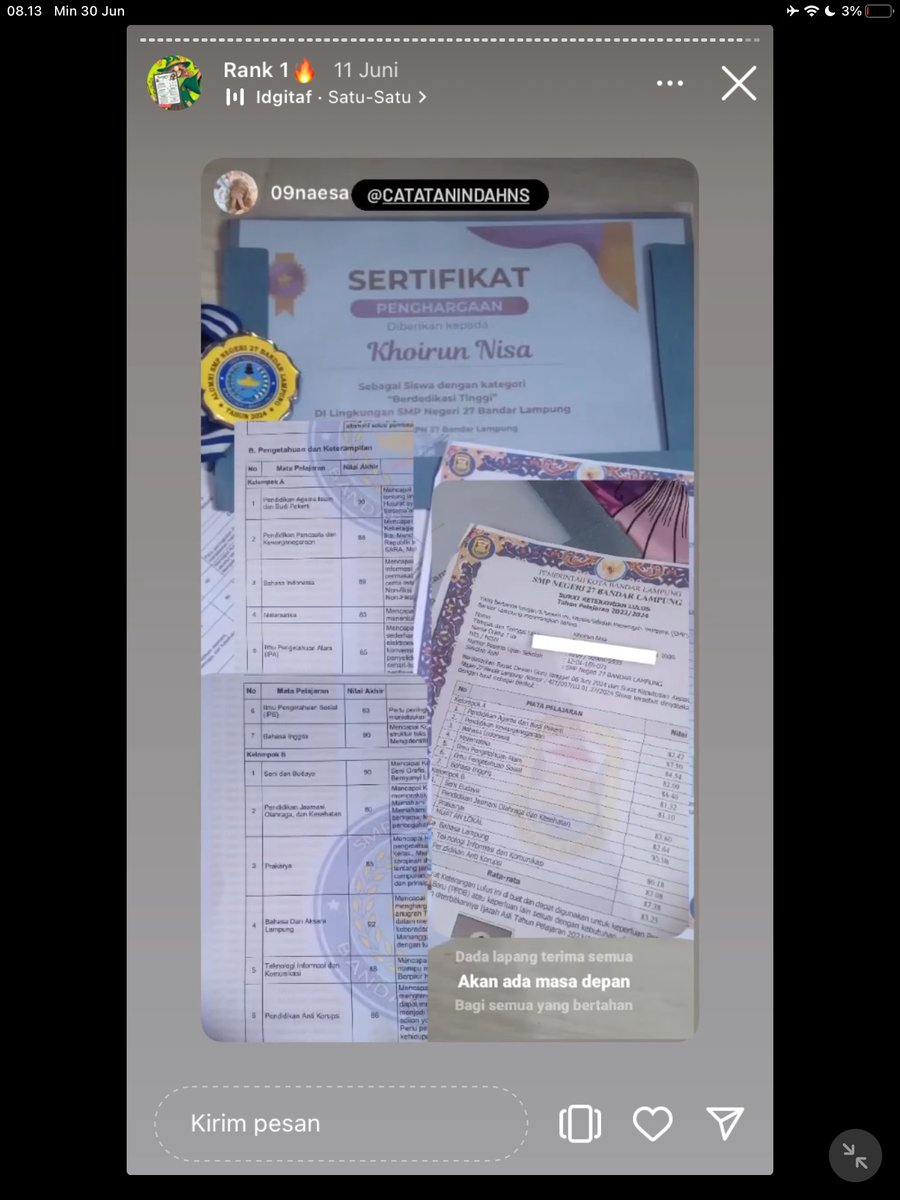 Image for FOTO KORBAN KECANDUAN BELAJAR PAKE "CATATAN INDAH" (GESER GAMBAR/CEK HIGHLIGHT IG CATATANINDAHNS BAGIAN "RANK 1"