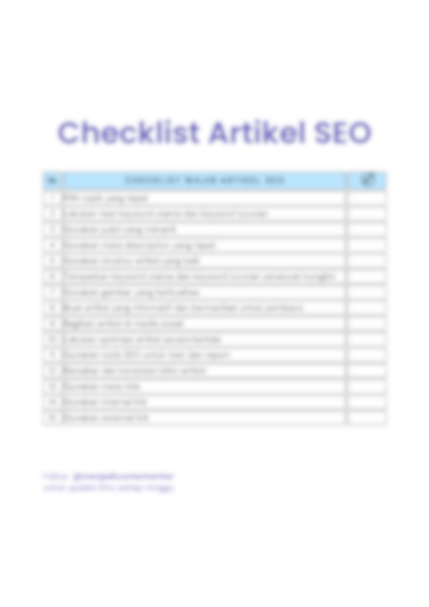Highlight image for 15 Checklist Artikel SEO 