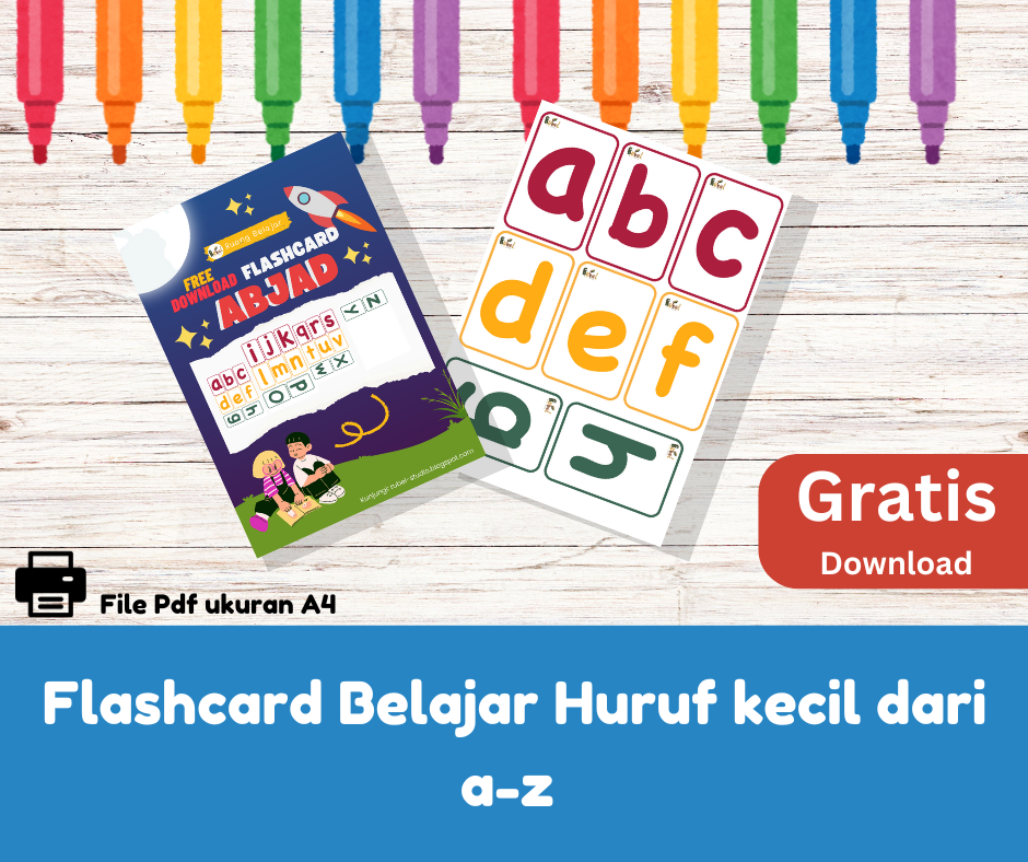 image for [Gratis] Flashcard Belajar Mengenal Huruf a-z button