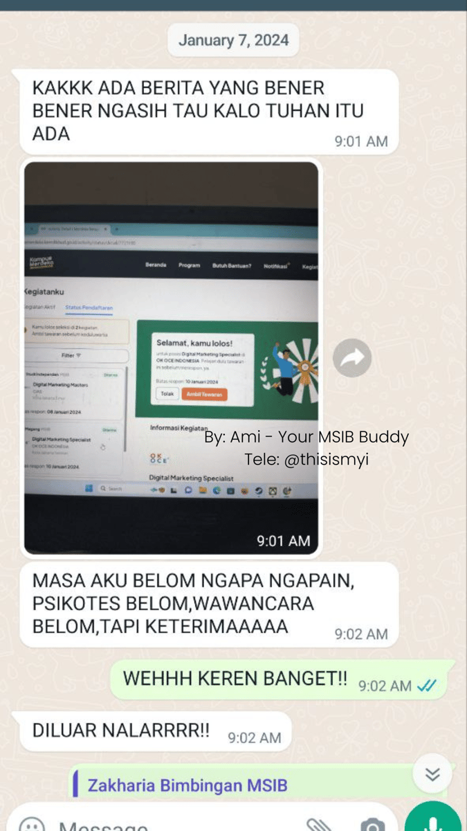 Image for Testimoni Bimbingan MSIB Batch 6