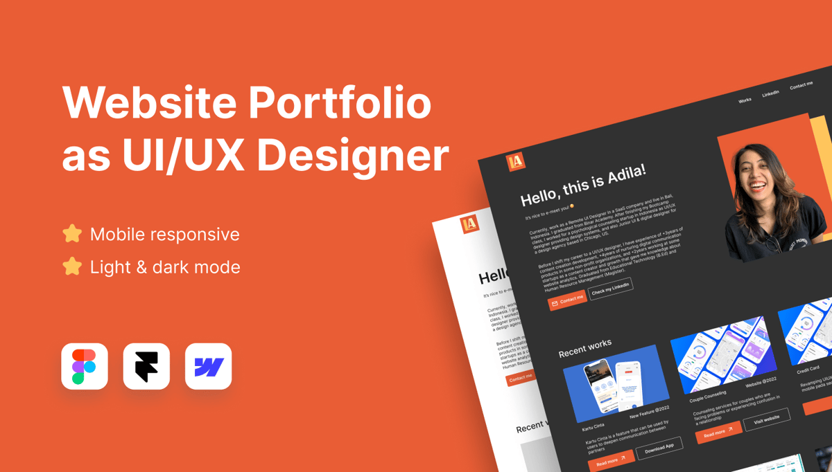image for Template website portfolio button