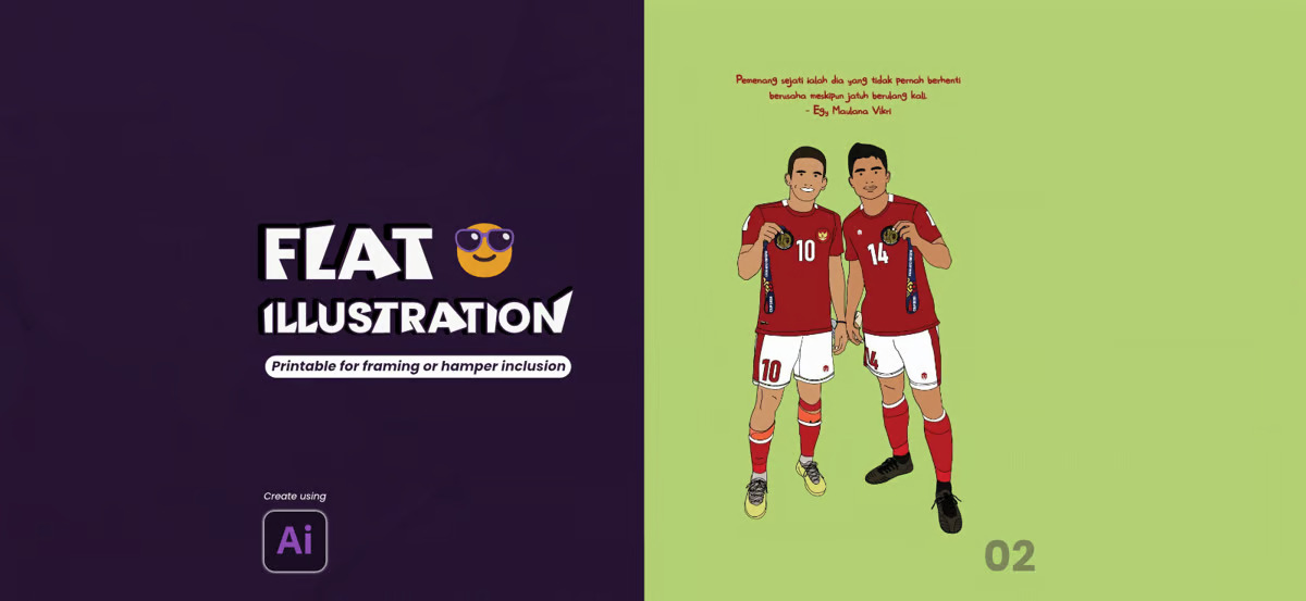 image for Flat Illustration😎 (Printable for framing or hamper inclusion) button