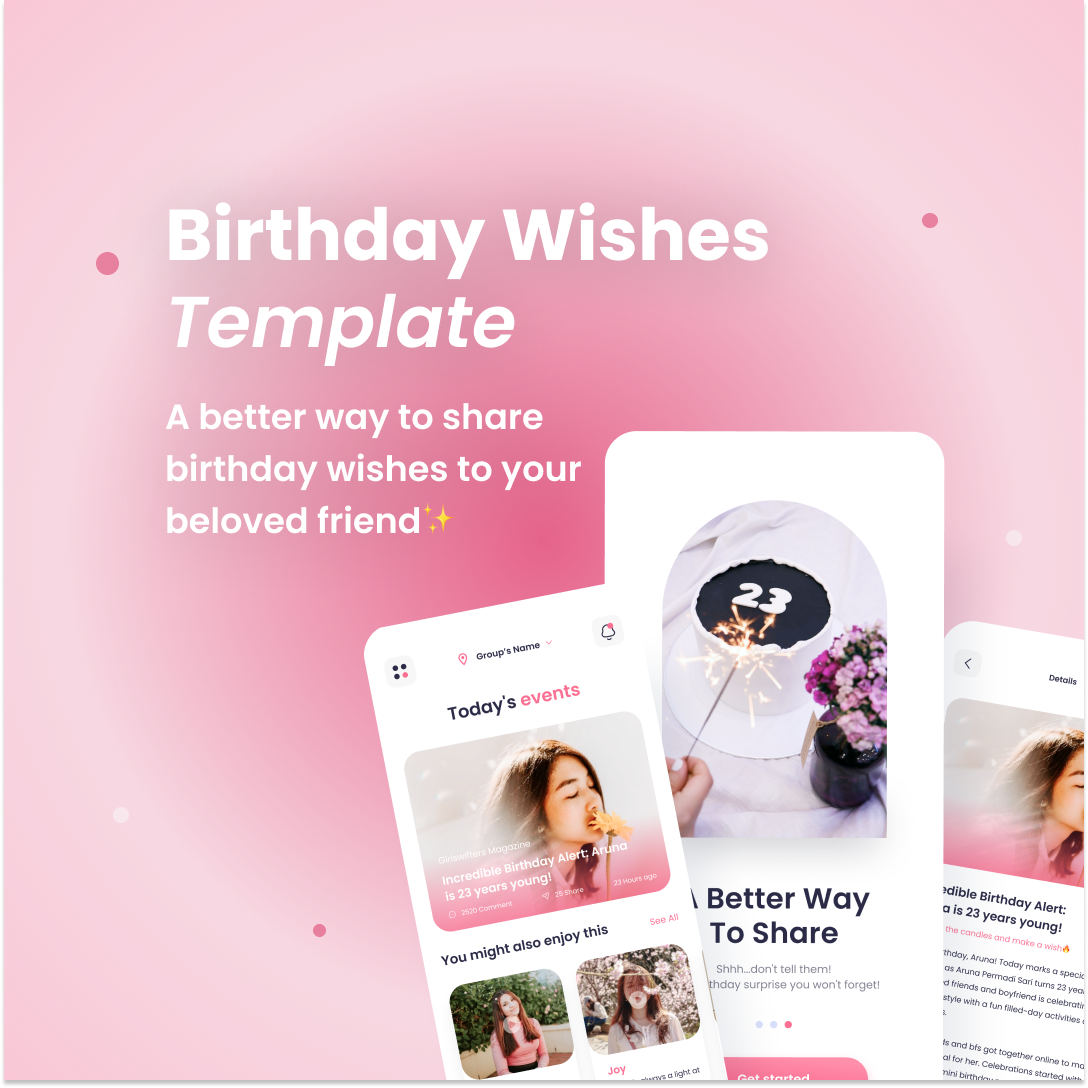 image for [Template FIGMA] Birthday Wishes Mobile App button