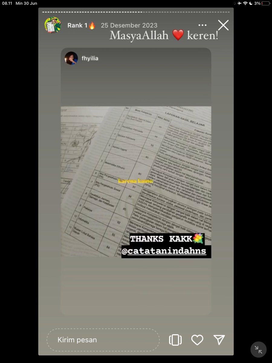 Image for FOTO KORBAN KECANDUAN BELAJAR PAKE "CATATAN INDAH" (GESER GAMBAR/CEK HIGHLIGHT IG CATATANINDAHNS BAGIAN "RANK 1"