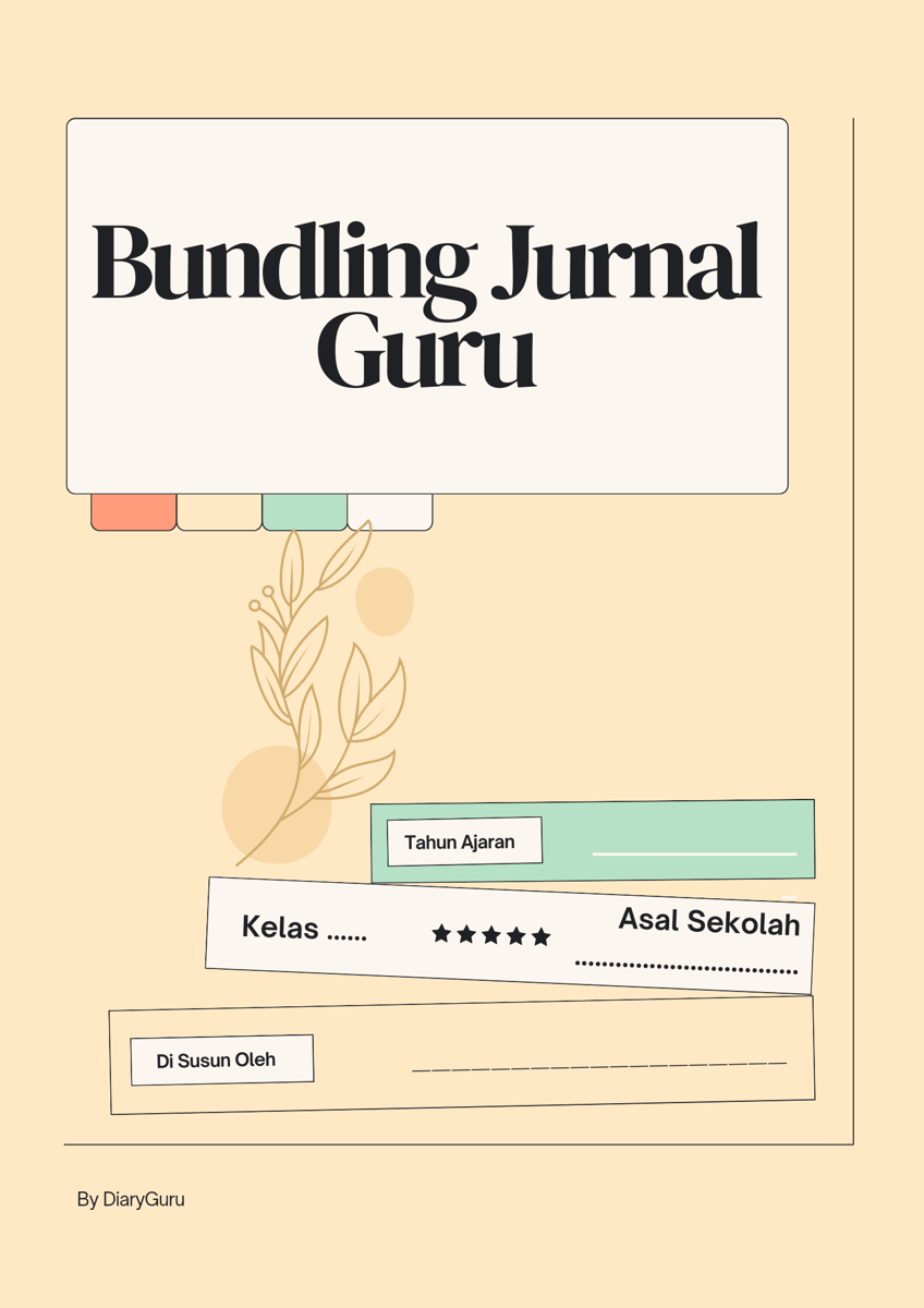 image for Template bundling jurnal guru printable  button