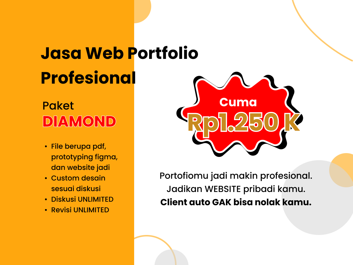 image for [DIAMOND] Portofolio jadiin website button
