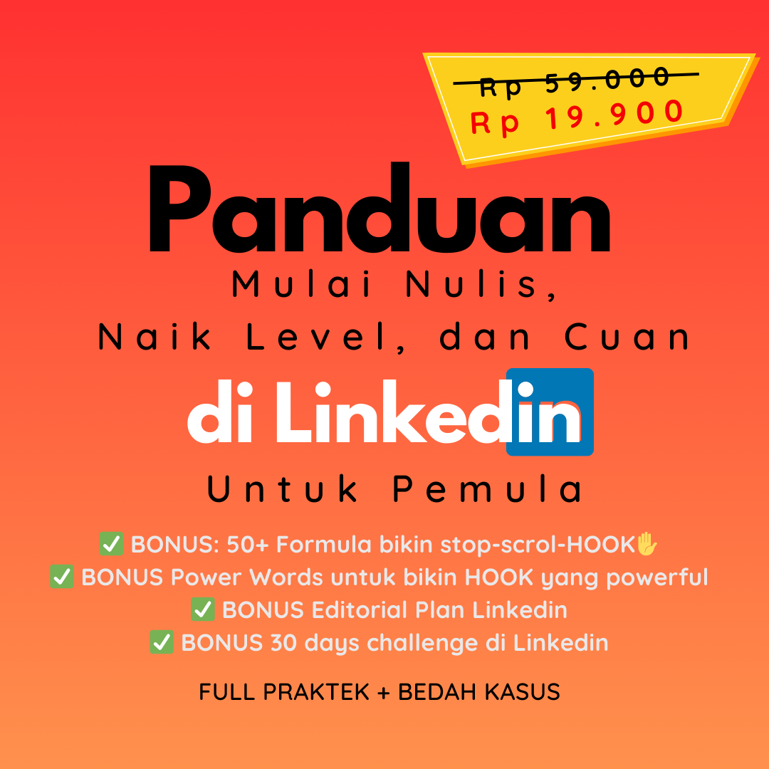 image for Panduan Mulai Nulis, Naik Level, dan Cuan di Linkedin button