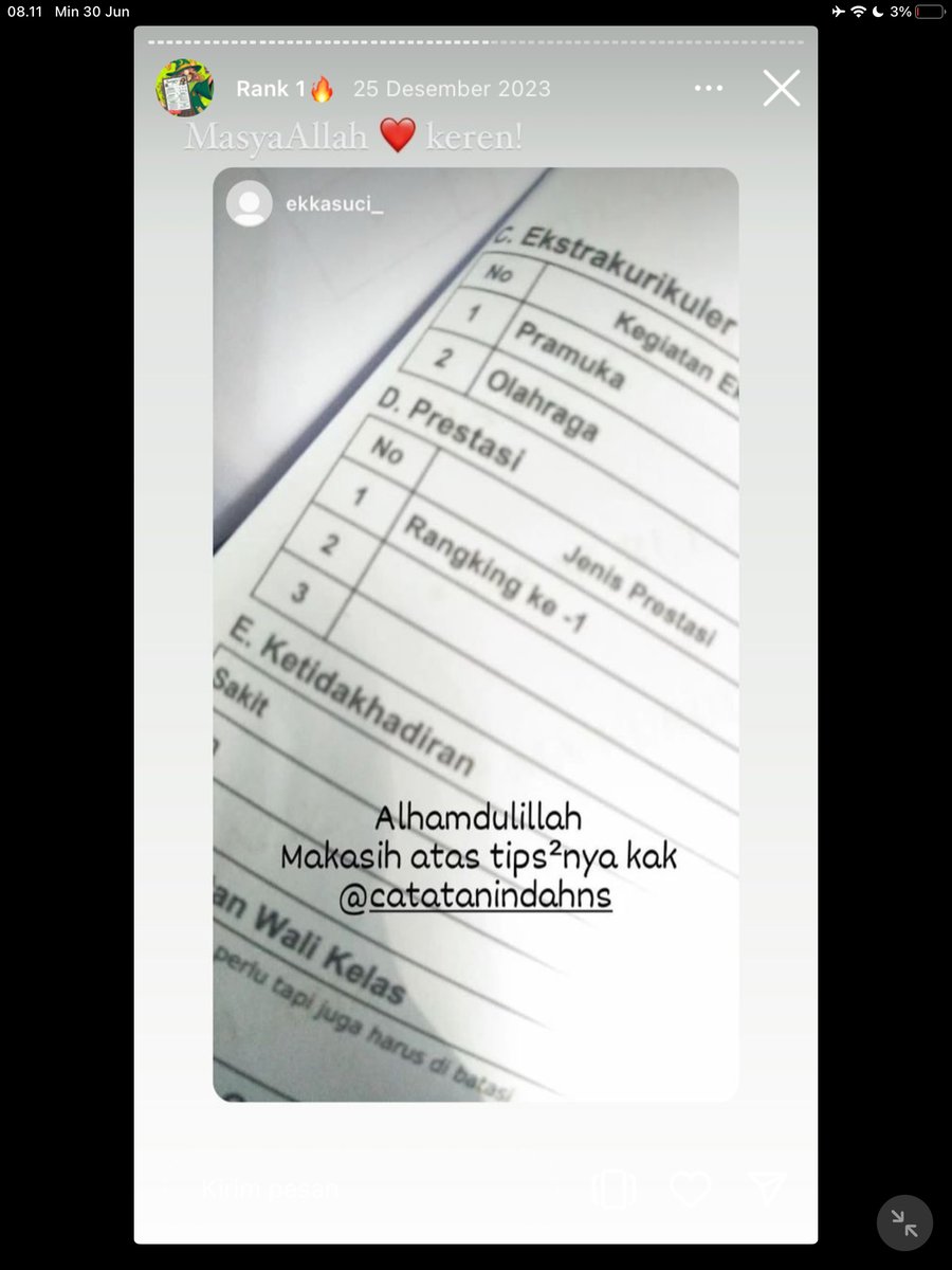 Image for FOTO KORBAN KECANDUAN BELAJAR PAKE "CATATAN INDAH" (GESER GAMBAR/CEK HIGHLIGHT IG CATATANINDAHNS BAGIAN "RANK 1"