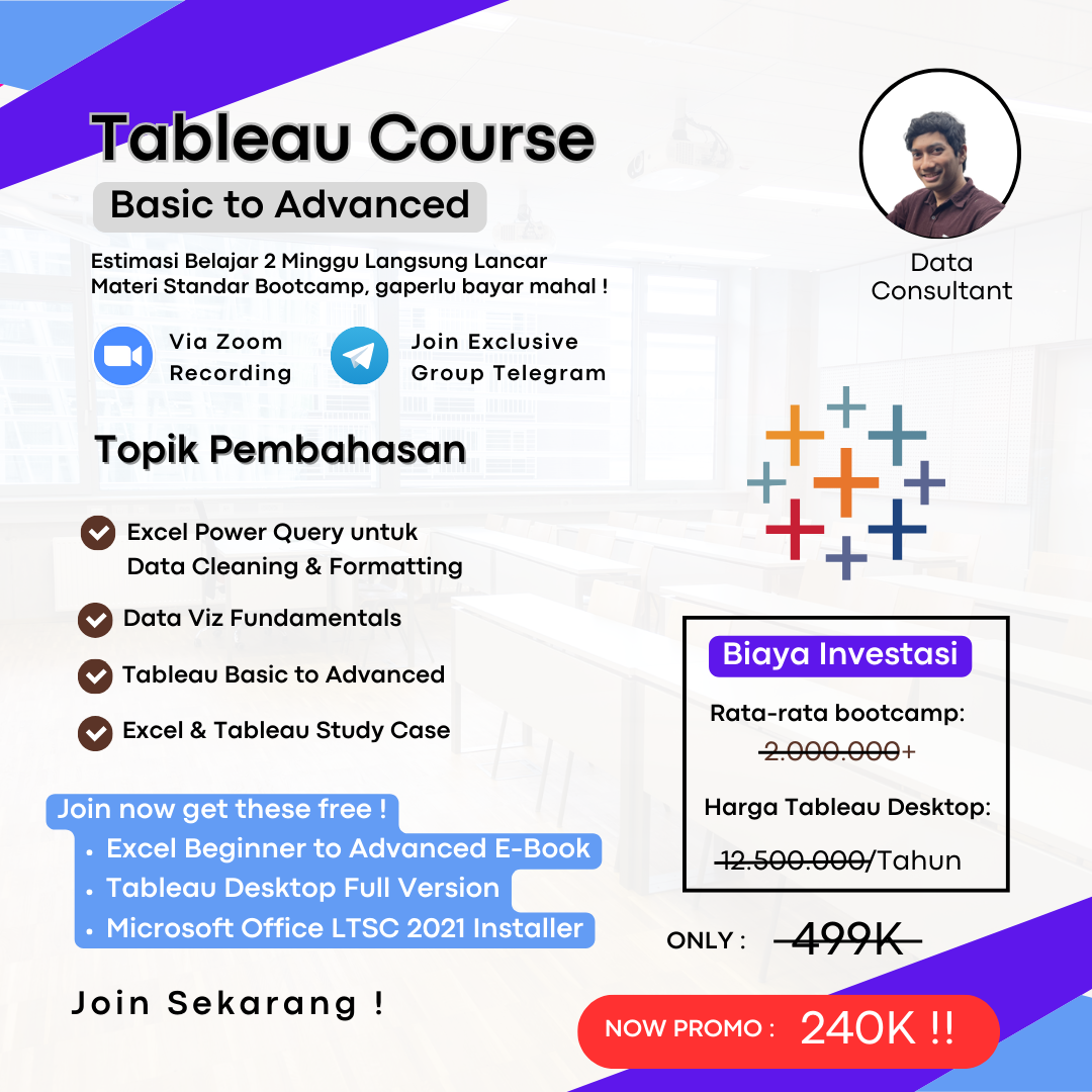 image for Tableau Basic to Advanced Class (Bonus Software Tableau & Ms Office Installer 2021) button