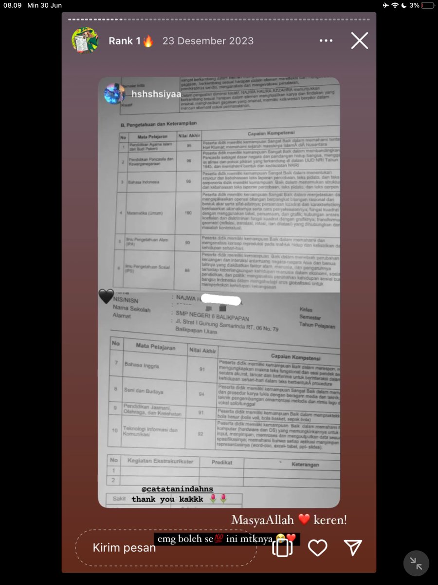 Image for FOTO KORBAN KECANDUAN BELAJAR PAKE "CATATAN INDAH" (GESER GAMBAR/CEK HIGHLIGHT IG CATATANINDAHNS BAGIAN "RANK 1"