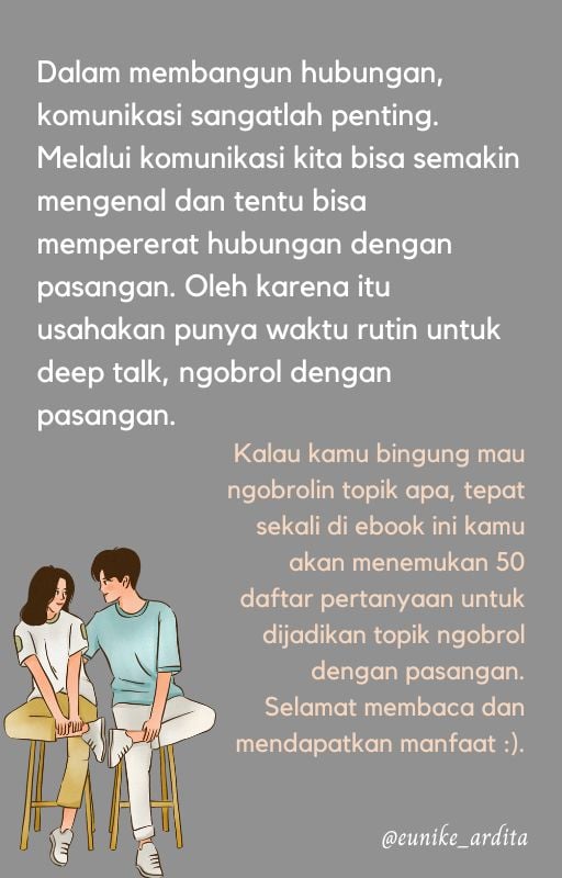 Ebook 50 Daftar Pertanyaan untuk Deep Talk dengan Pasangan, image 1