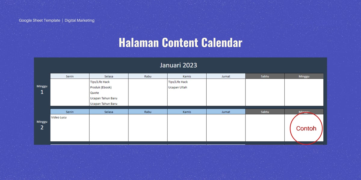 Template Content Plan Social Media