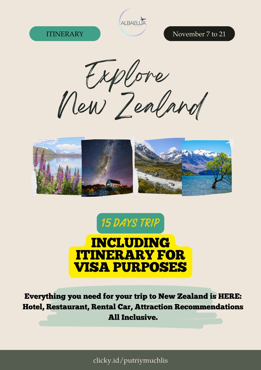 image for Itinerary for 15 Days Trip to New Zealand button