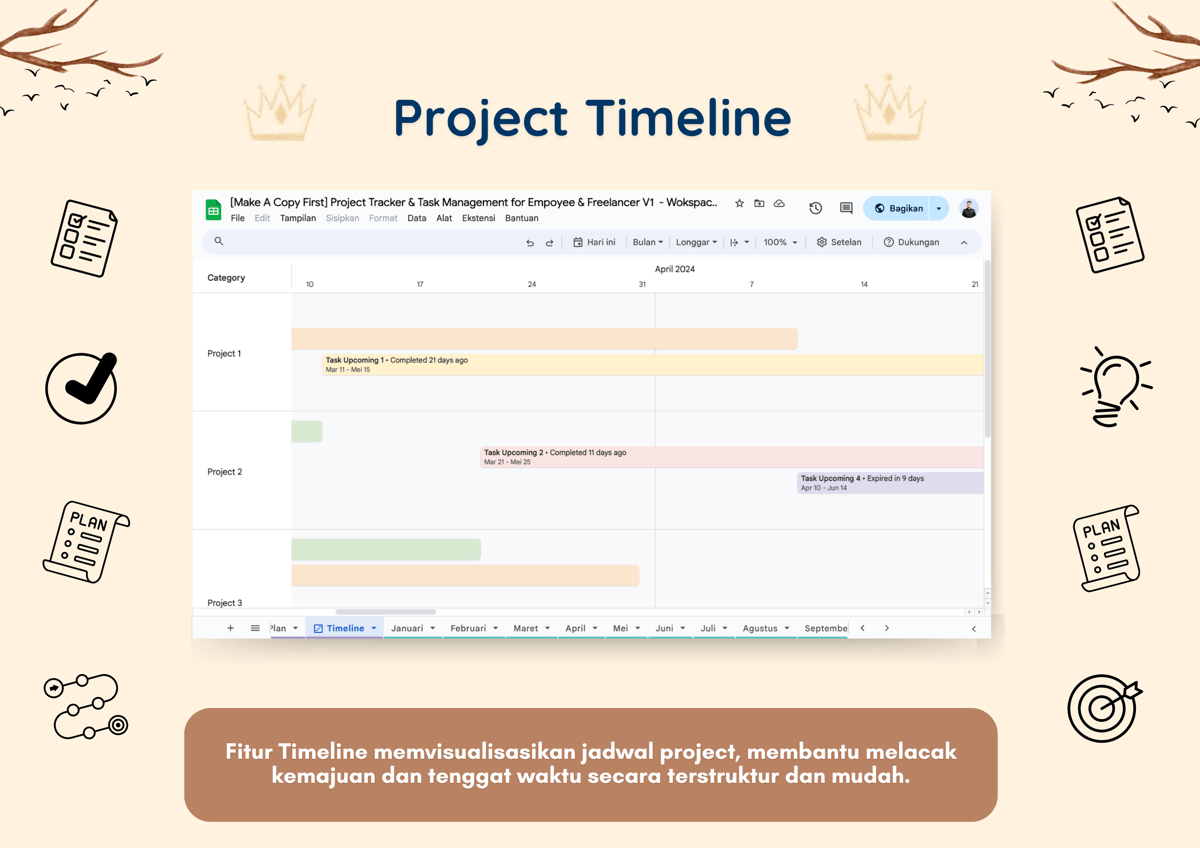 Image for Project Tracker & Office Management Template #CuanDariFreelance
