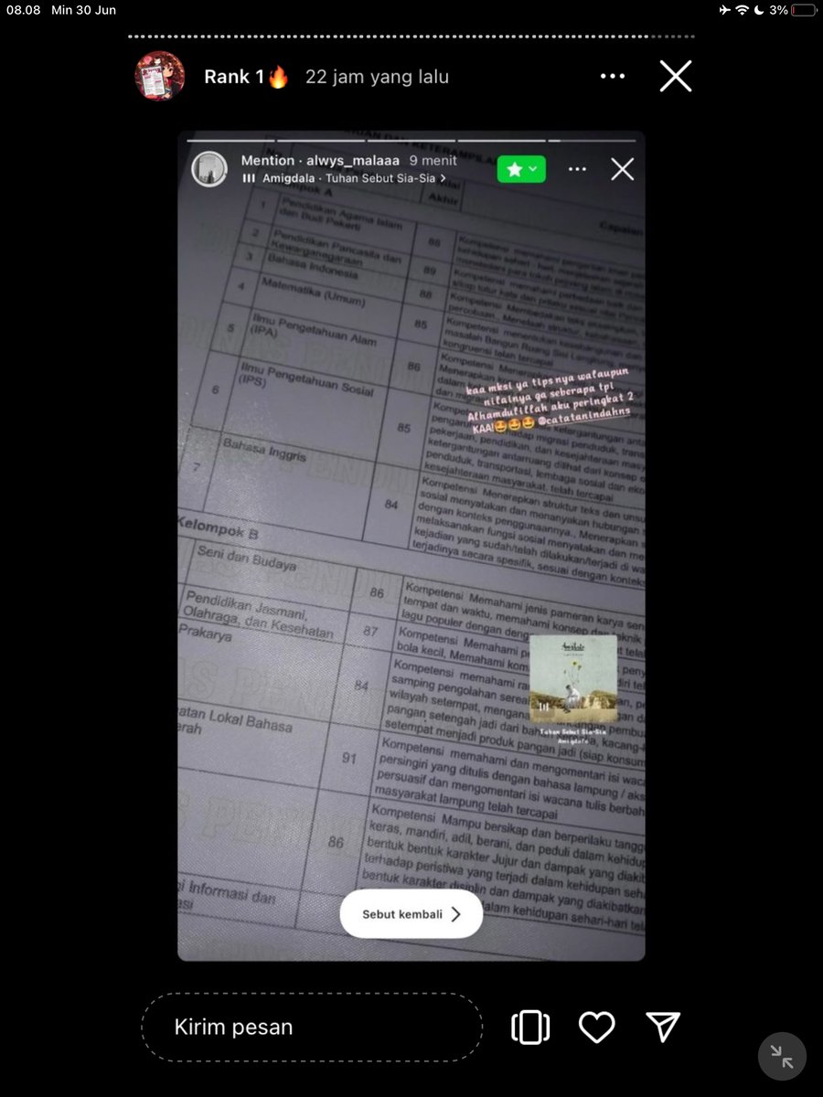 Image for FOTO KORBAN KECANDUAN BELAJAR PAKE "CATATAN INDAH" (GESER GAMBAR/CEK HIGHLIGHT IG CATATANINDAHNS BAGIAN "RANK 1"