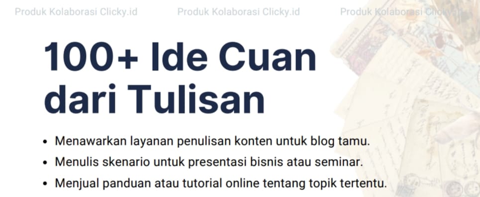 CONTOH IDE CUAN DARI TULISAN