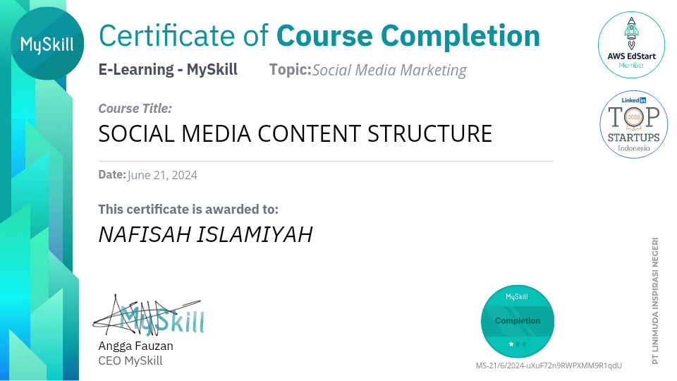 Image for Sertifikat  e-learning sosmed marketing