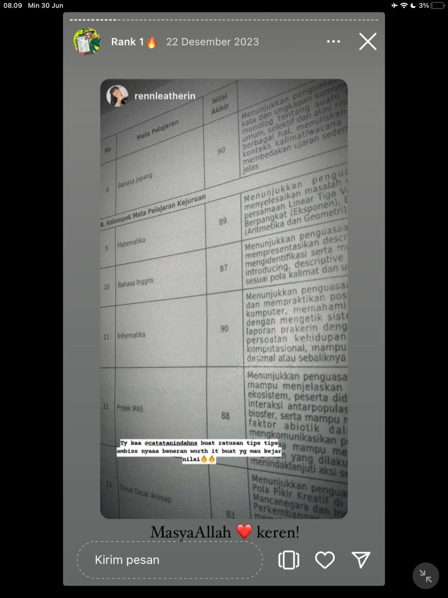 Image for FOTO KORBAN KECANDUAN BELAJAR PAKE "CATATAN INDAH" (GESER GAMBAR/CEK HIGHLIGHT IG CATATANINDAHNS BAGIAN "RANK 1"