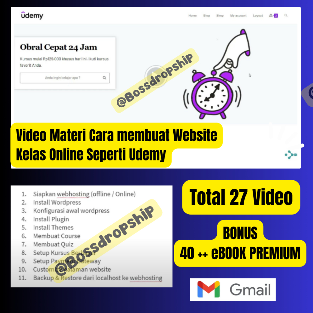 image for Video Belajar Cara membuat Website Kelas Online Seperti Udemy dari Wordpress button