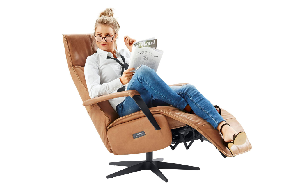 inhouse relaxfauteuil leder bruin