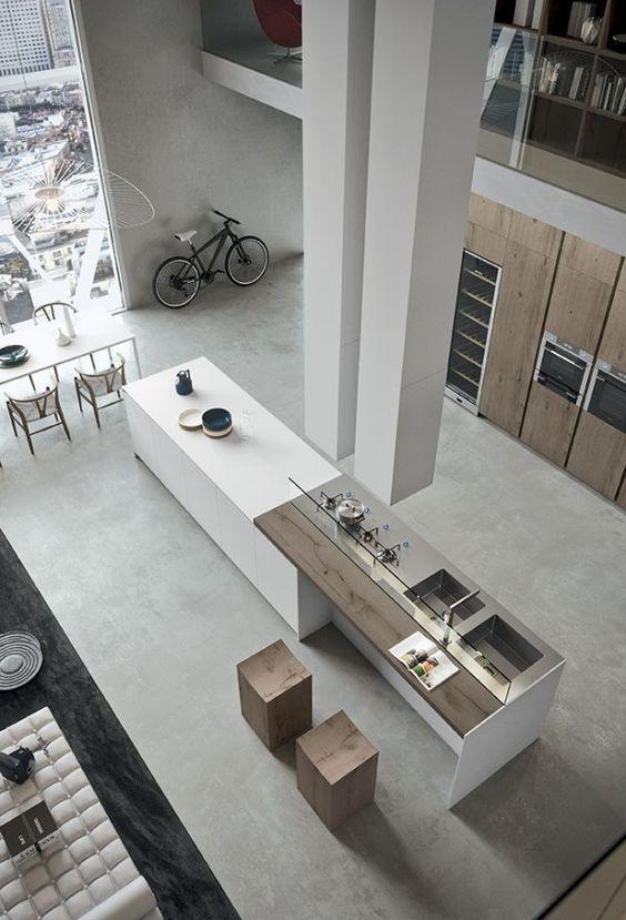 grote keuken wit hou bartafel