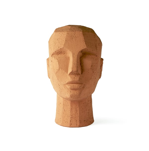 Beeld Abstract Head van hkliving gebakken klei bruin oranje