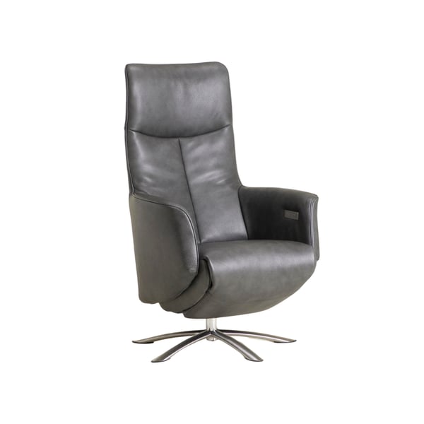 relaxfauteuil twice tw082 detoekomst cruquius leder antraciet RVS poot