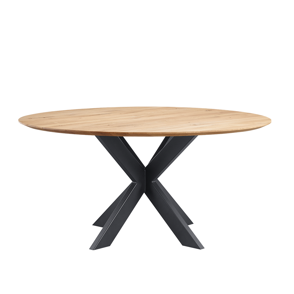 eettafel nemaro rond inhouse zwart metaal met hout cruquius