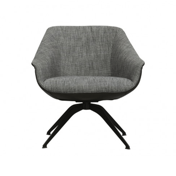 Fauteuil Carino van gealux in het grijs en zwart met zwarte draaipoten