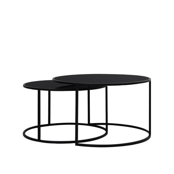 salontafel duarte private label deruijtrecollectie zwart glas metaal