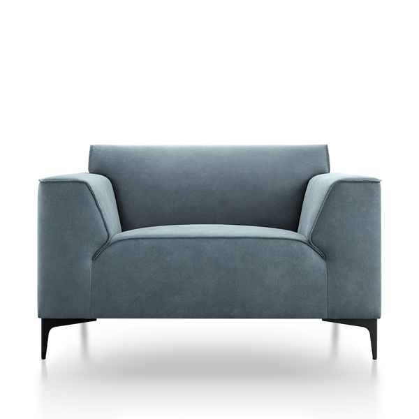 loveseat in microleder met zwarte poten van baenks cruqius