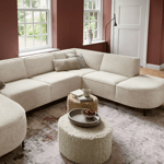 Hoekbank Carolina, hoekbank, beige, bohemian, japandi, romantisch