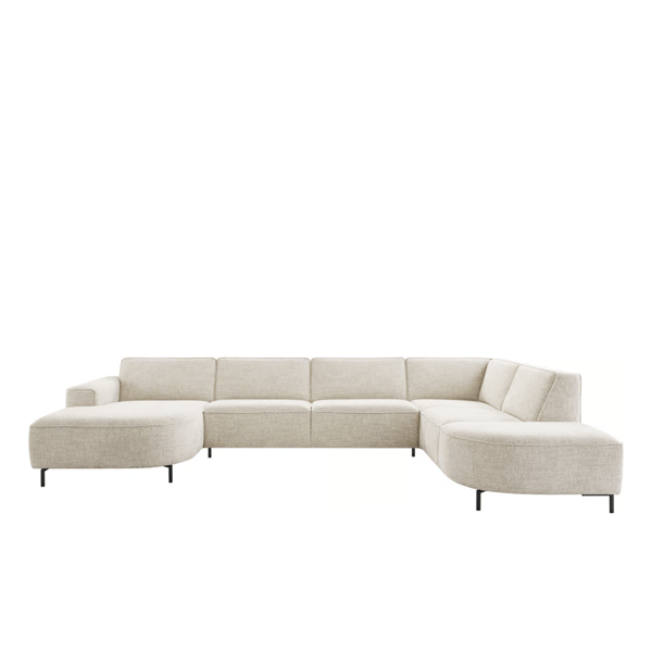 Hoekbank Carolina, hoekbank, beige, bohemian, japandi, romantisch