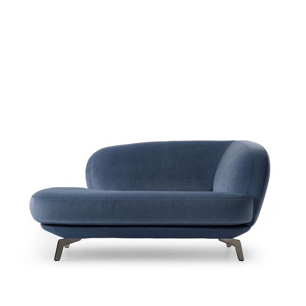 divan S flint designbanken leolux in stof blauw met zwarte poot