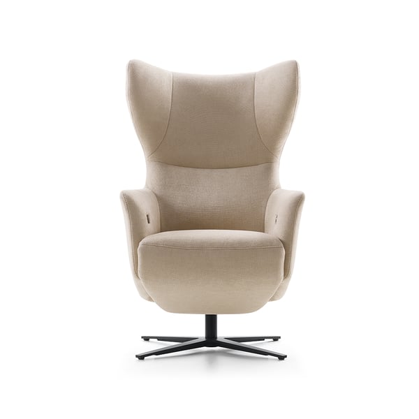 draaifauteuil castleton van baenks in stof naturel met zwarte 4-teens poot