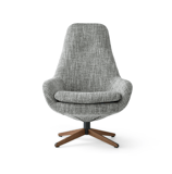 draaifauteuil sparkle two in stof grijs met houten sterpoot van merk pode