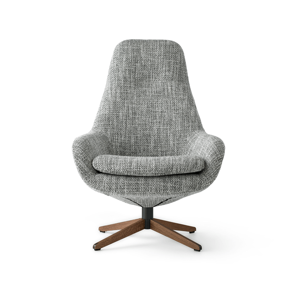 draaifauteuil sparkle two in stof grijs met houten sterpoot van merk pode