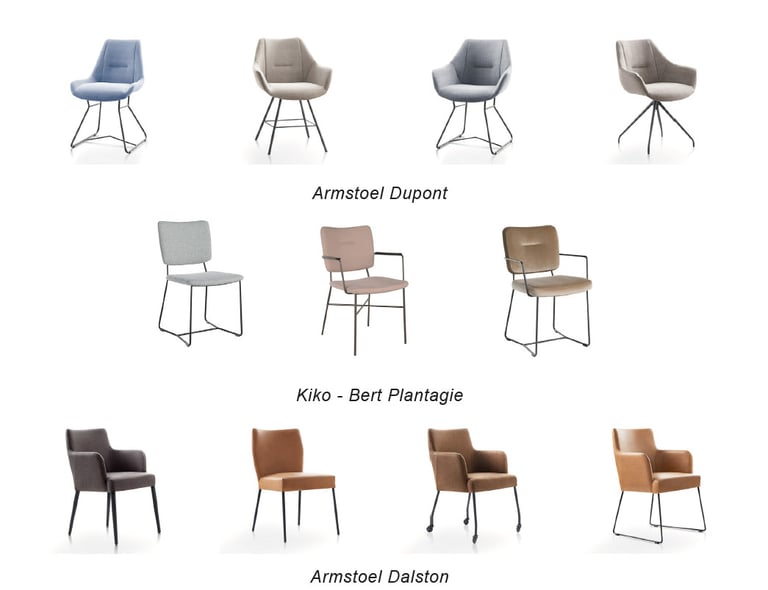 eetkamerstoelen Dupont, Bert Plantagie en Dalston